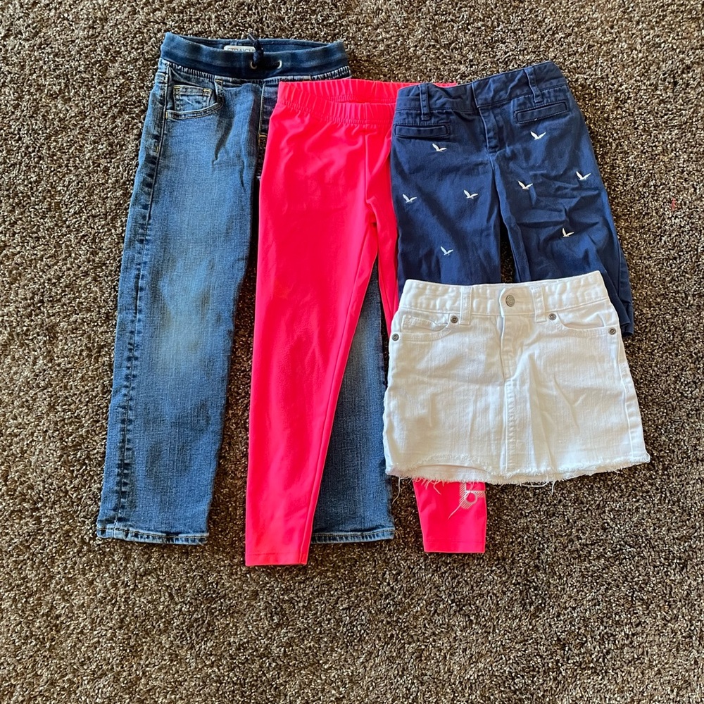 Multiple brands Denim, Pink, Navy, and White Kids Bottoms